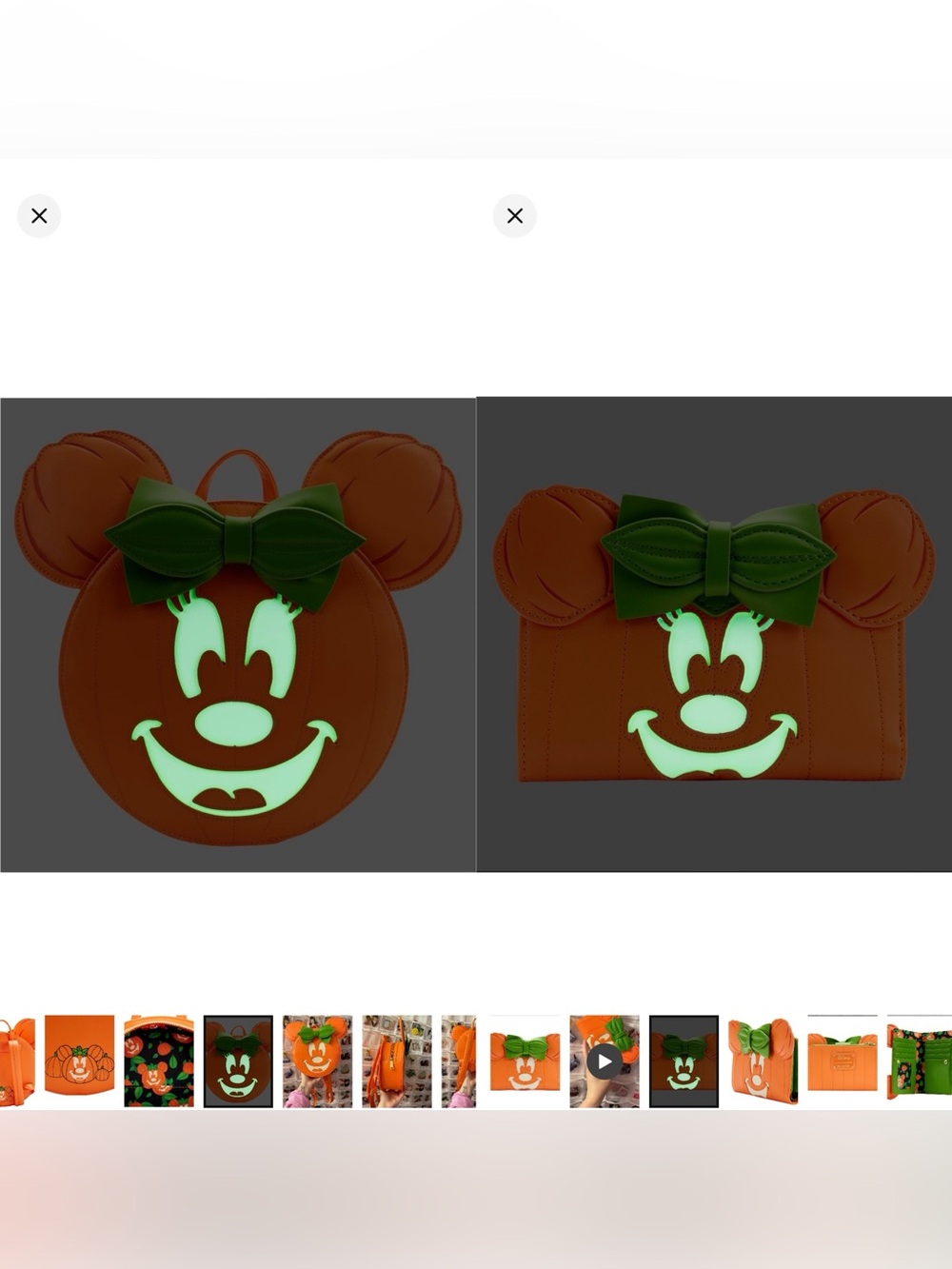 NWOT Loungefly Minnie Pumpkin Backpack+wallet SET - Picture 5 of 16